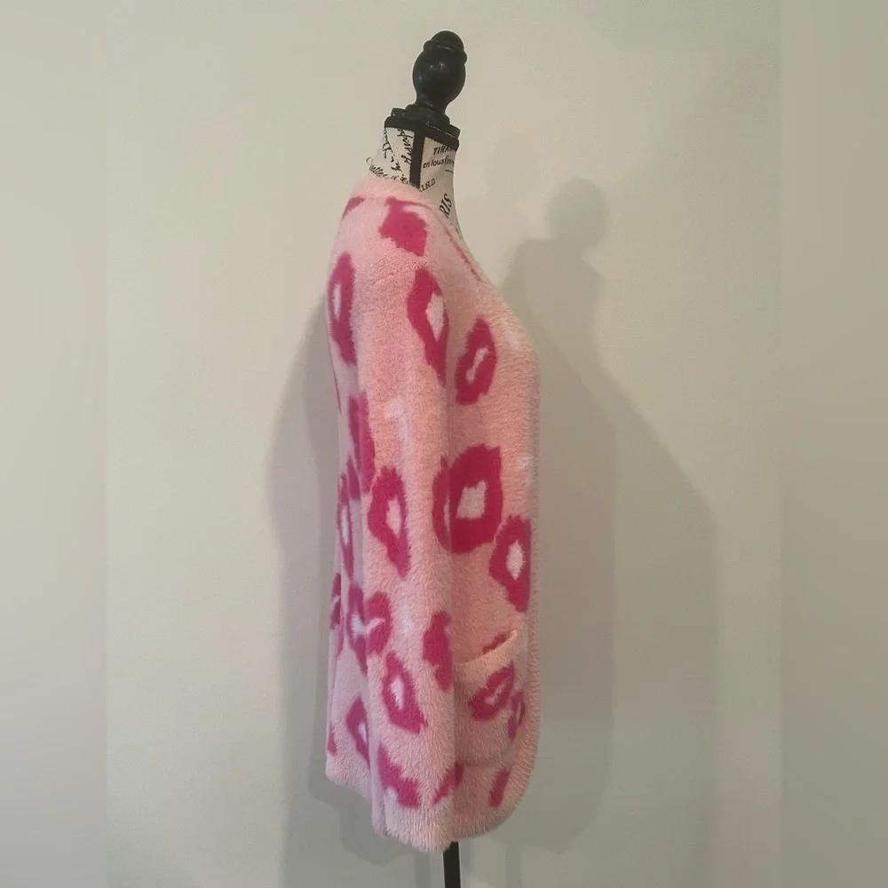 Crown & Ivy Kids Pink Leopard Cardigan, XL